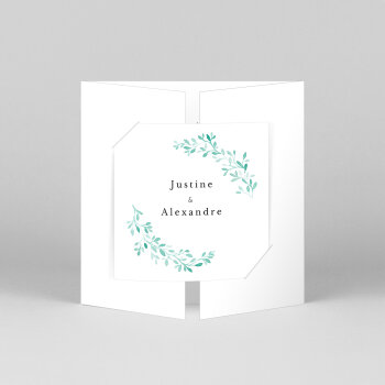 Faire-part de mariage Ronde aquarellée (fenêtre) blanc Faire-part de mariage Ronde aquarellée (fenêtre) blanc