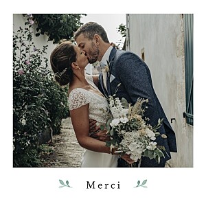 Carte de remerciement mariage blanc ronde aquarellée (4 pages) blanc Carte de remerciement mariage blanc ronde aquarellée (4 pages) blanc