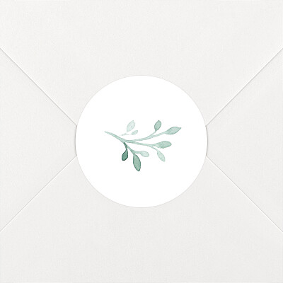 Stickers pour enveloppes mariage ronde aquarellée blanc Stickers pour enveloppes mariage ronde aquarellée blanc