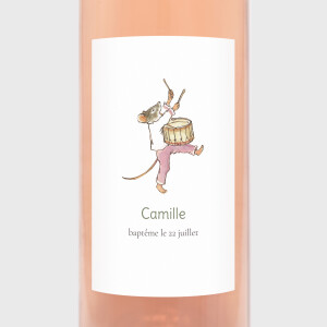Étiquette de bouteille baptême Ernest et Célestine Vert Étiquette de bouteille baptême Ernest et Célestine Vert
