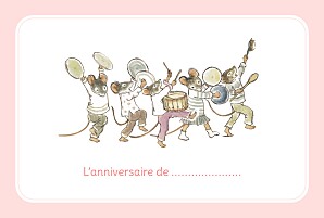 Carte d'anniversaire rose ernest et célestine (paysage) rose Carte d'anniversaire rose ernest et célestine (paysage) rose