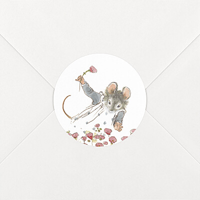 Stickers pour enveloppes baptême ernest et célestine rose Stickers pour enveloppes baptême ernest et célestine rose