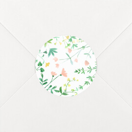 Stickers pour enveloppes naissance Cadre fleuri Rose