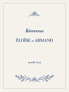 Panneau mariage nature chic bleu Panneau mariage nature chic bleu