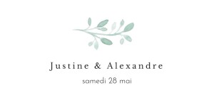 Marque-place mariage Ronde aquarellée Blanc