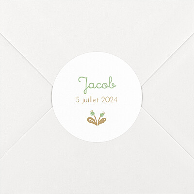 Stickers pour enveloppes naissance liberty écureuil ocre Stickers pour enveloppes naissance liberty écureuil ocre