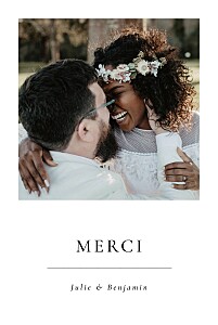 Carte de remerciement mariage blanc précieux moments (portrait) blanc Carte de remerciement mariage blanc précieux moments (portrait) blanc