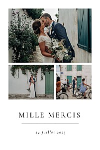 Carte de remerciement mariage blanc précieux moments (4 photos) blanc Carte de remerciement mariage blanc précieux moments (4 photos) blanc