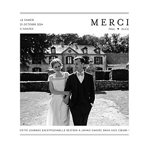 Carte de remerciement mariage blanc grand jour blanc Carte de remerciement mariage blanc grand jour blanc