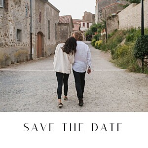 Save the date moderne petit cœur d'or (dorure) blanc Save the date moderne petit cœur d'or (dorure) blanc