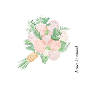 Etiquette perforée mariage notre mariage illustré blanc Etiquette perforée mariage notre mariage illustré blanc