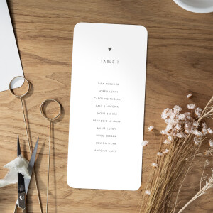 Plan de table mariage Elégant cœur blanc Plan de table mariage Elégant cœur blanc