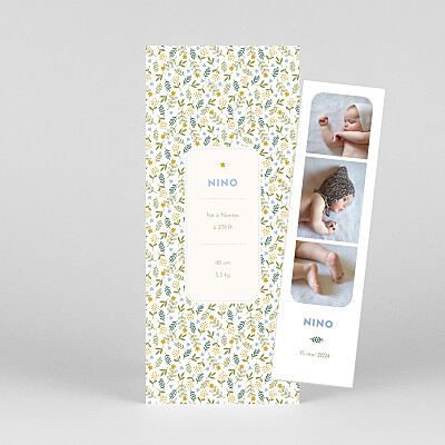 Faire-part de naissance fille sweet liberty (marque-page) vert Faire-part de naissance fille sweet liberty (marque-page) vert
