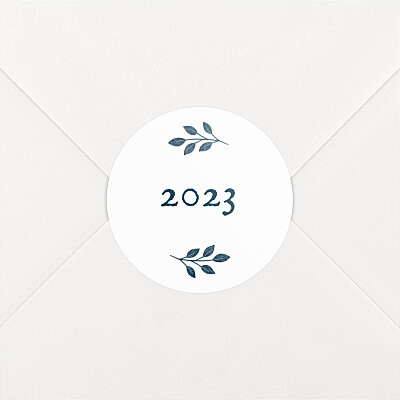 Stickers pour enveloppes vœux signature végétale bleu Stickers pour enveloppes vœux signature végétale bleu