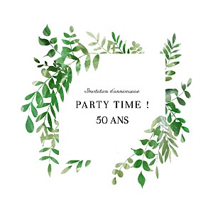 Carte d'invitation anniversaire adulte Palmiers - Rosemood
