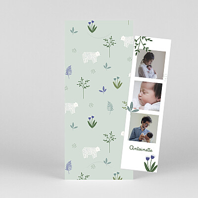 Faire-part de naissance animaux mon petit ourson (marque-page) bleu Faire-part de naissance animaux mon petit ourson (marque-page) bleu