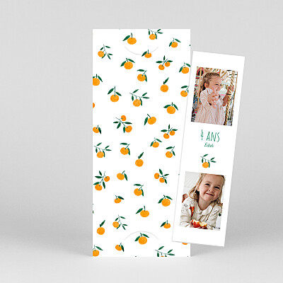 Carte d'anniversaire original agrumes crayonnés (marque page) orange Carte d'anniversaire original agrumes crayonnés (marque page) orange