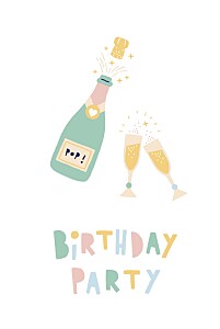 Carte d'invitation anniversaire adulte petites bulles pastel Carte d'invitation anniversaire adulte petites bulles pastel