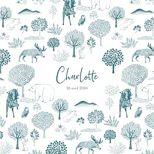 Faire-part de naissance bleu bois joli (4 pages) bleu Faire-part de naissance bleu bois joli (4 pages) bleu