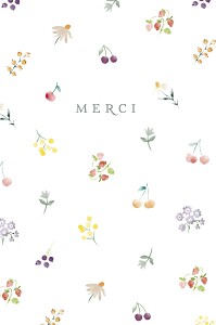 Carte de remerciement mixte fruits d'été blanc Carte de remerciement mixte fruits d'été blanc
