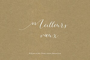 Carte de voeux beige ornement festif dorure (message) kraft Carte de voeux beige ornement festif dorure (message) kraft