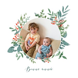 Carte de voeux classique solstice d'hiver blanc Carte de voeux classique solstice d'hiver blanc