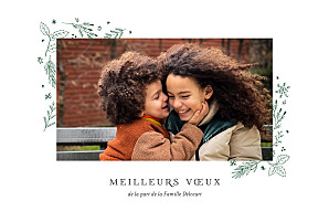 Carte de voeux avec photo ornement festif (1 photo) vert Carte de voeux avec photo ornement festif (1 photo) vert