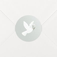Stickers pour enveloppes baptême Petite colombe Bleu