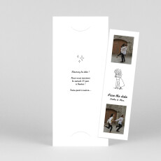 Save the Date Votre mariage en pictos (photomaton) blanc