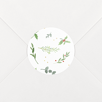 Stickers pour enveloppes vœux valse aquarellée blanc Stickers pour enveloppes vœux valse aquarellée blanc