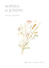 Couverture livret de messe mariage Jardin bohème blanc Couverture livret de messe mariage Jardin bohème blanc