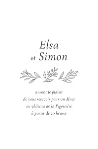 Carton d'invitation mariage classique romantique anthracite Carton d'invitation mariage classique romantique anthracite