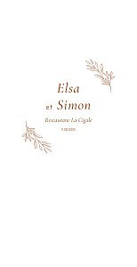 Menu de mariage orange romantique brique Menu de mariage orange romantique brique