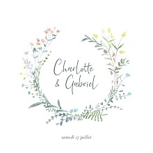 Faire-part de mariage Couronne florale (4 pages) Rose Faire-part de mariage Couronne florale (4 pages) Rose