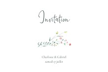Carton d'invitation mariage Couronne florale (paysage) Rose