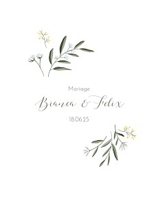 Faire-part de mariage traditionnel douceur blanc Faire-part de mariage traditionnel douceur blanc