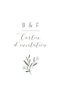Carton d'invitation mariage classique douceur (portrait) blanc Carton d'invitation mariage classique douceur (portrait) blanc
