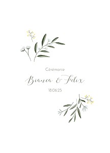 Couverture livret de messe mariage original douceur blanc Couverture livret de messe mariage original douceur blanc