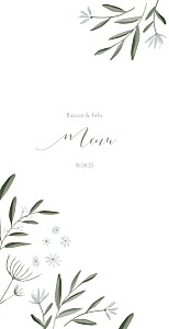 Menu de mariage classique douceur blanc Menu de mariage classique douceur blanc