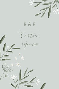 Carton réponse mariage classique douceur (portrait) bleu Carton réponse mariage classique douceur (portrait) bleu