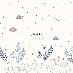 Faire-part de naissance moderne douceur céleste (4 pages) beige Faire-part de naissance moderne douceur céleste (4 pages) beige