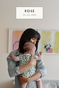 Faire-part de naissance moderne etiquette moderne beige Faire-part de naissance moderne etiquette moderne beige