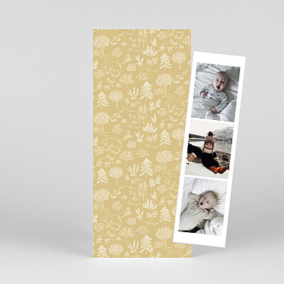 Faire-part de naissance automne-hiver boréal (marque page) ocre Faire-part de naissance automne-hiver boréal (marque page) ocre