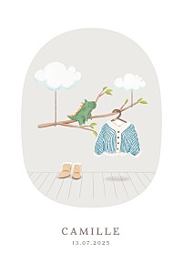 Faire-part de naissance automne-hiver layette (portrait) blanc Faire-part de naissance automne-hiver layette (portrait) blanc
