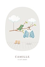 Faire-part de naissance Layette (portrait) blanc Faire-part de naissance Layette (portrait) blanc
