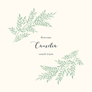 Faire-part de naissance vintage ritournelle (4 pages) vert Faire-part de naissance vintage ritournelle (4 pages) vert