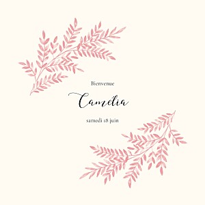 Faire-part de naissance rose ritournelle (4 pages) rose Faire-part de naissance rose ritournelle (4 pages) rose