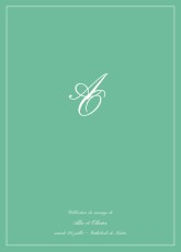 Couverture livret de messe mariage Chic liseré vert Couverture livret de messe mariage Chic liseré vert