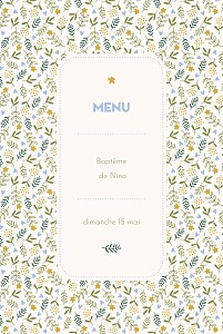 Menu de baptême garçon sweet liberty beige Menu de baptême garçon sweet liberty beige