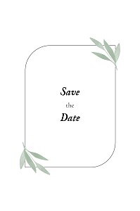 Save the date sans photo feuille aquarelle vert Save the date sans photo feuille aquarelle vert